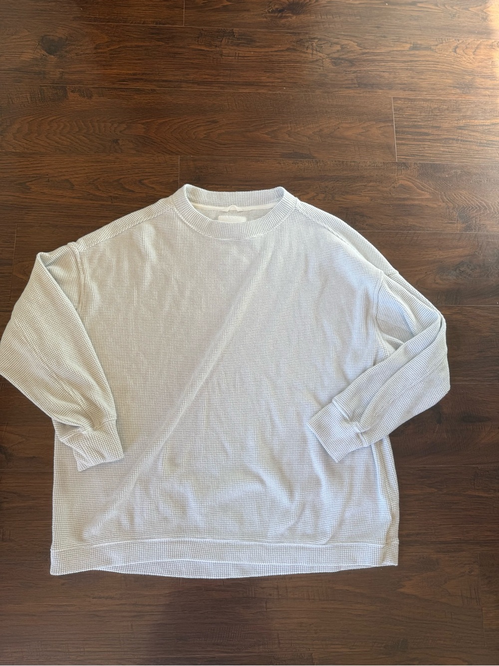 aerie Women’s Light Gray Crewneck Waffle Knit Sweater
